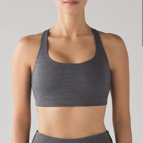 lululemon athletica Gray Strappy Sports Bra 10 - Picture 2 of 5